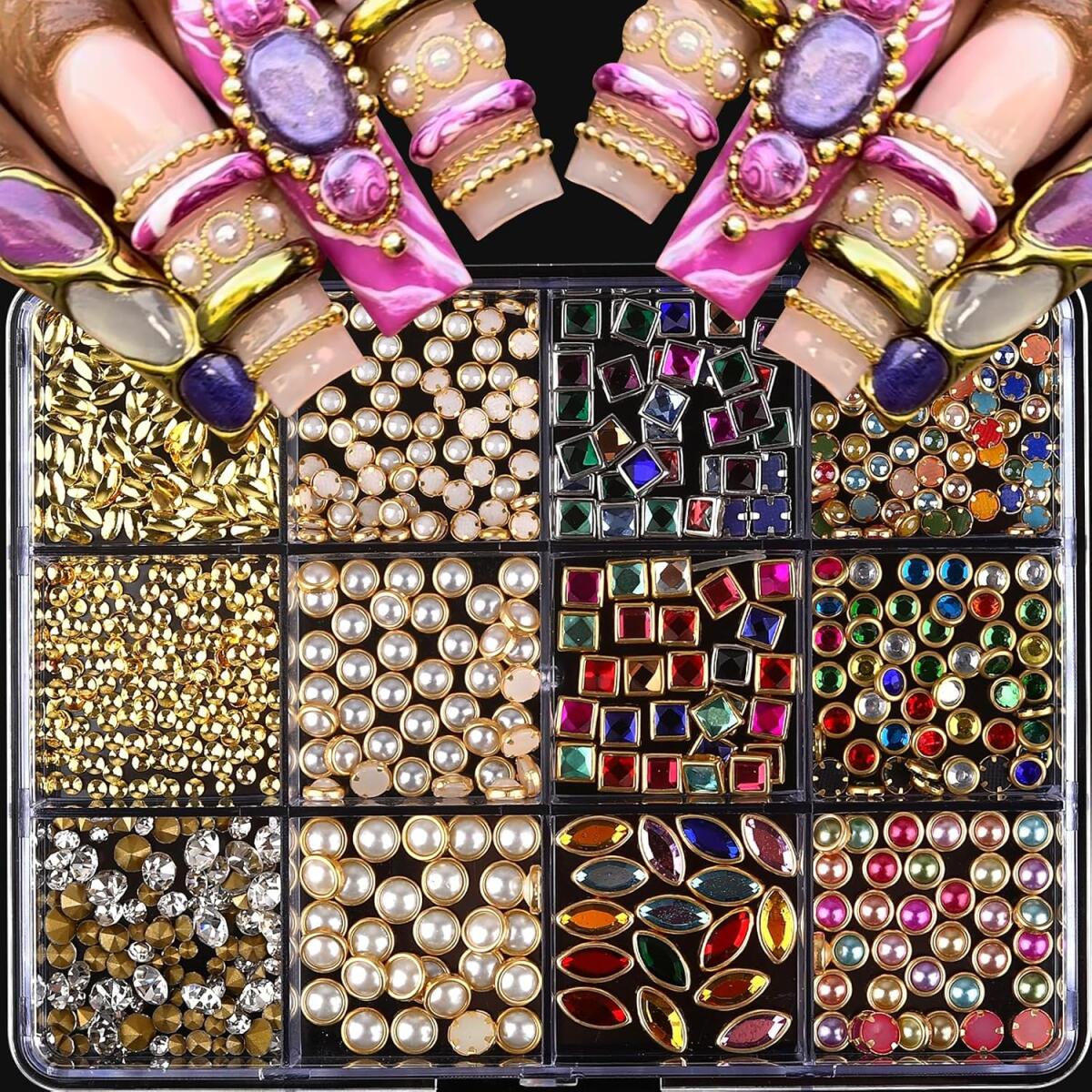Nail Art Valentines Day - 1 Boîte de Strass pour Ongles