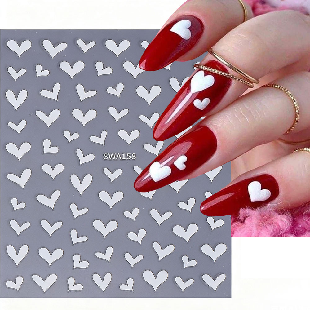 Nail Art Valentines Day - Autocollants 3D pour Nail Art, cœur