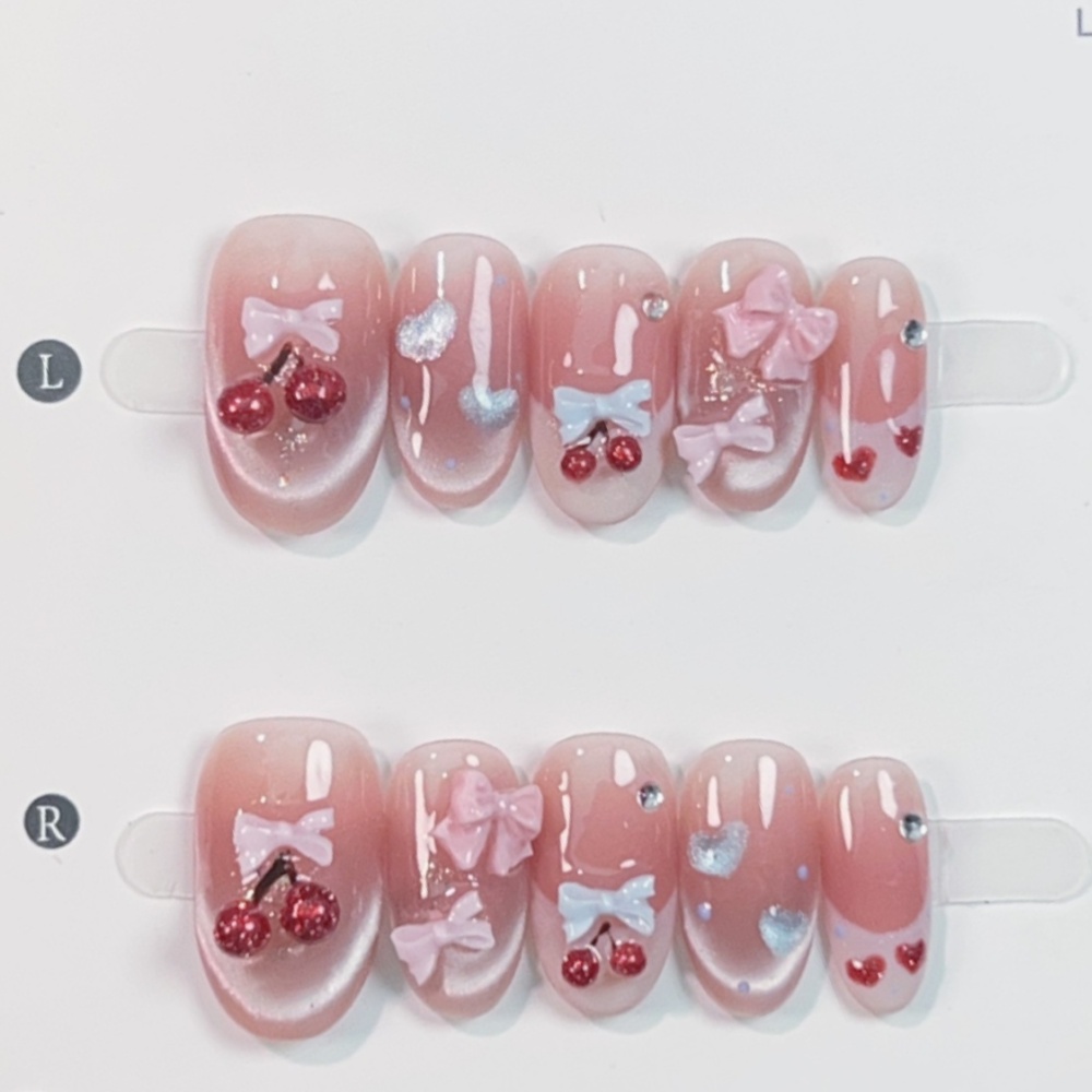 Nail Art Pink - 10 pièces oeil de chat fait