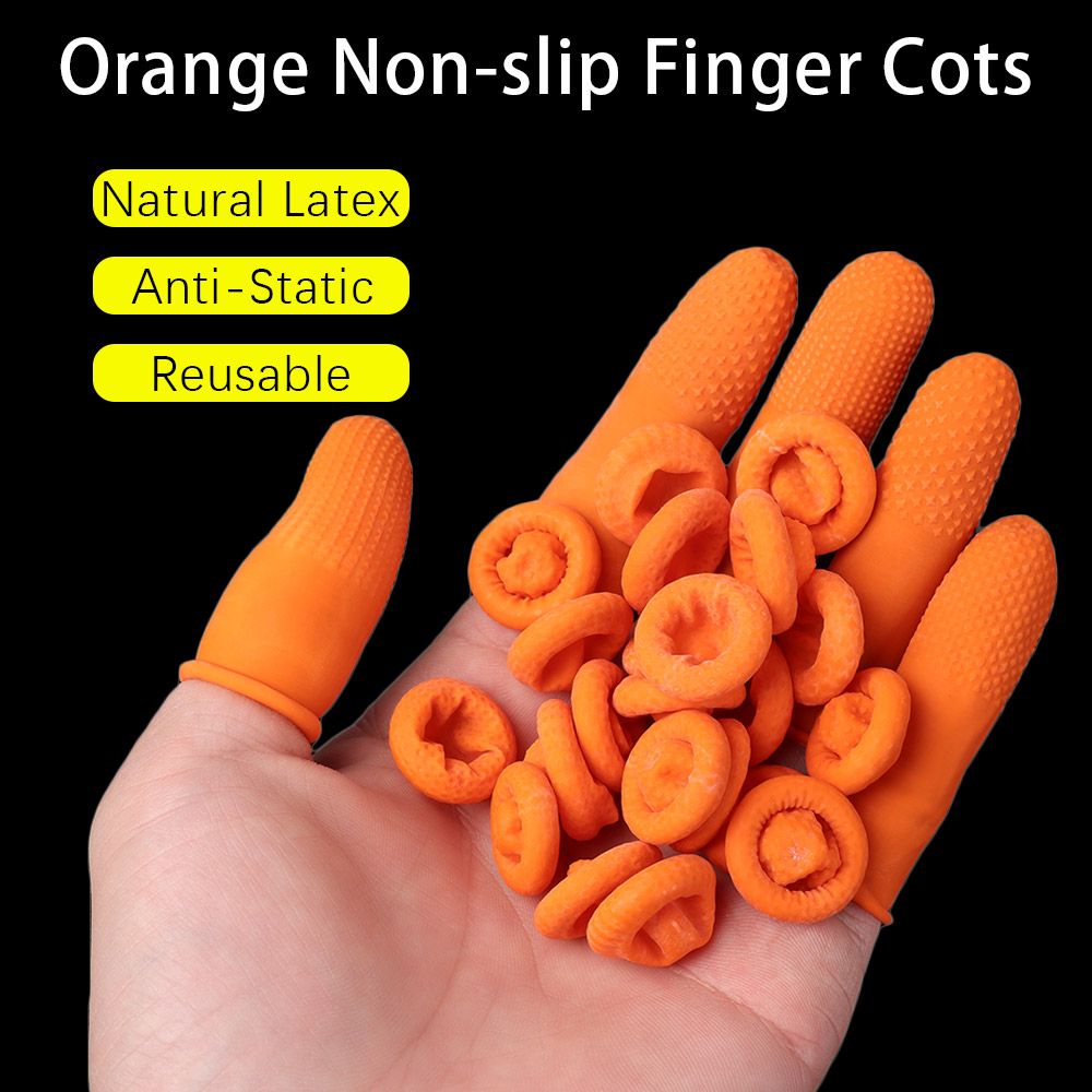 Nail Art Orange - 100 pièces, gants en caoutchouc réutilisables