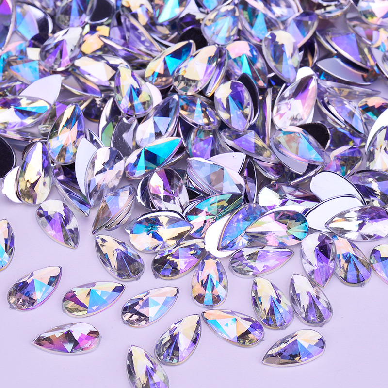 JUNAO 8x13mm Orange AB acryliq - Nail Art Orange avis et prix
