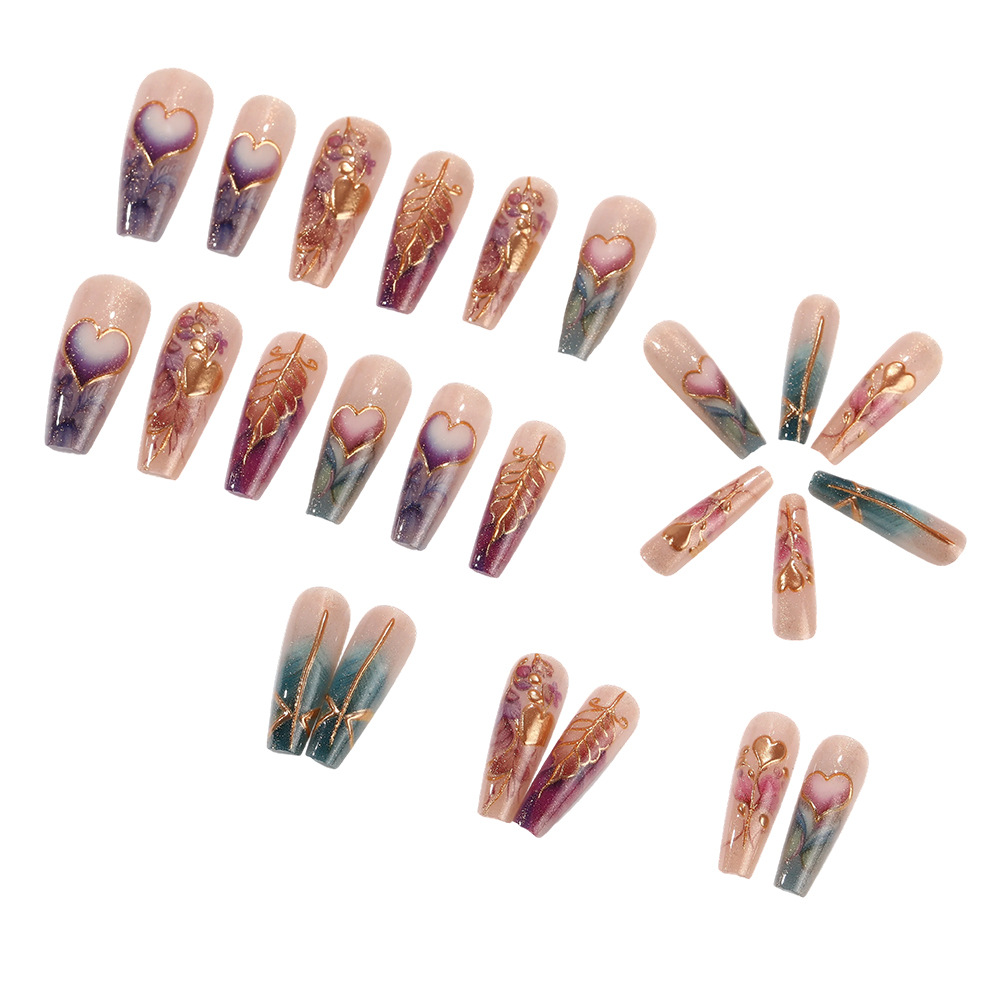 24 pièces/ensemble 3D faux ong - Nail Art Orange avis et prix